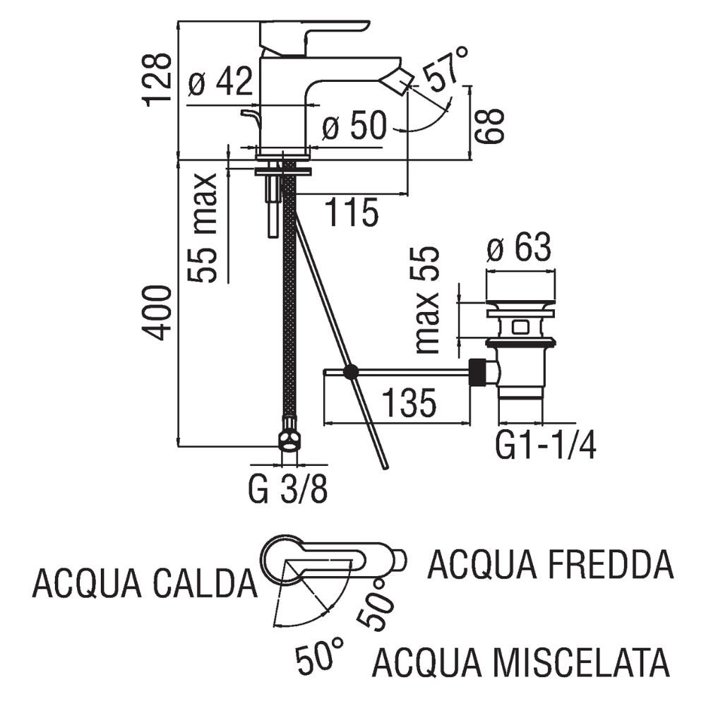 Miscelatore bidet serie Cerchio FABCE87119/1SA - immagine 2